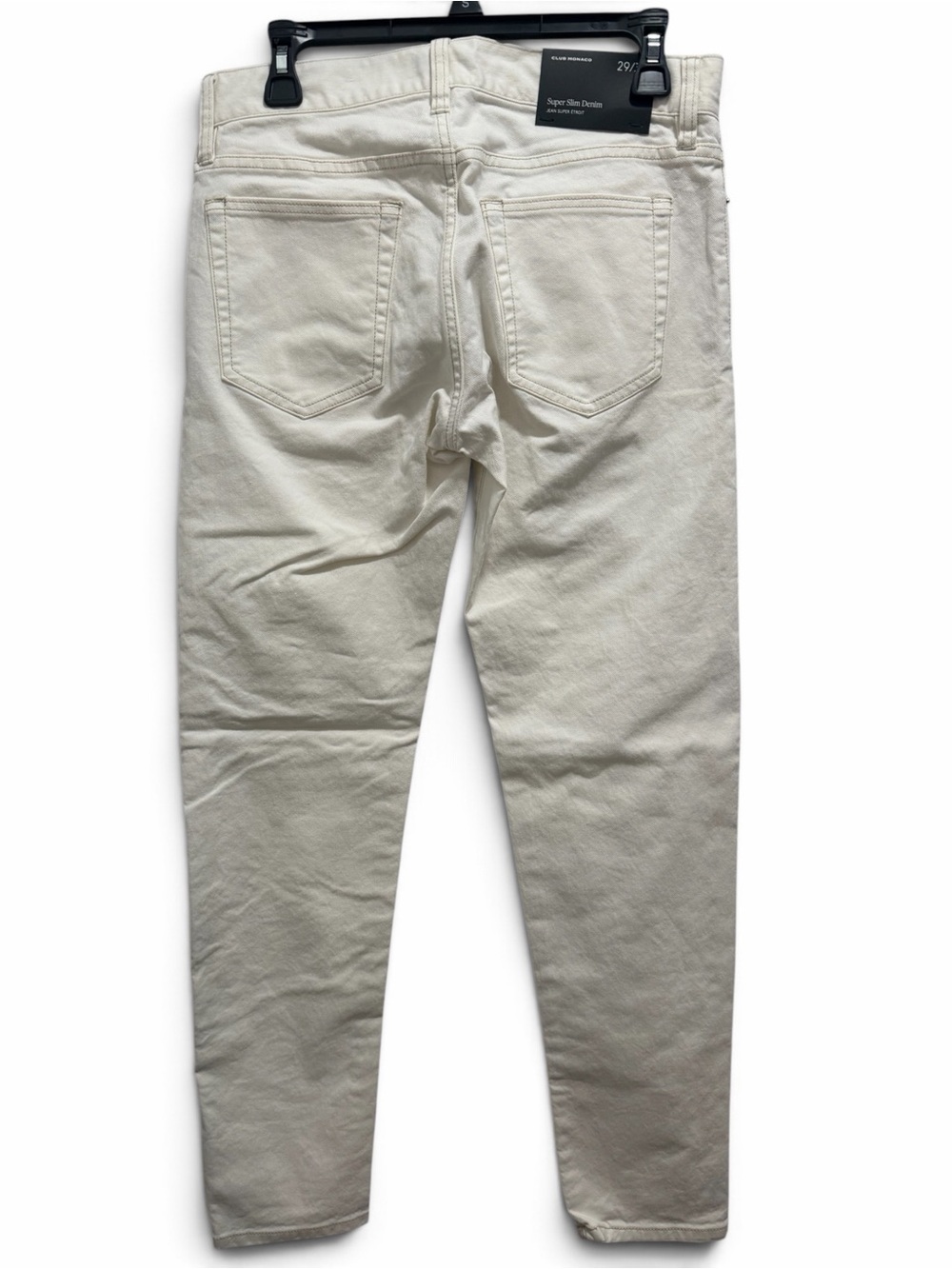 Club Monaco $129 Super Slim Denim Jeans 29x30 - Cream NWT - Picture 3 of 5